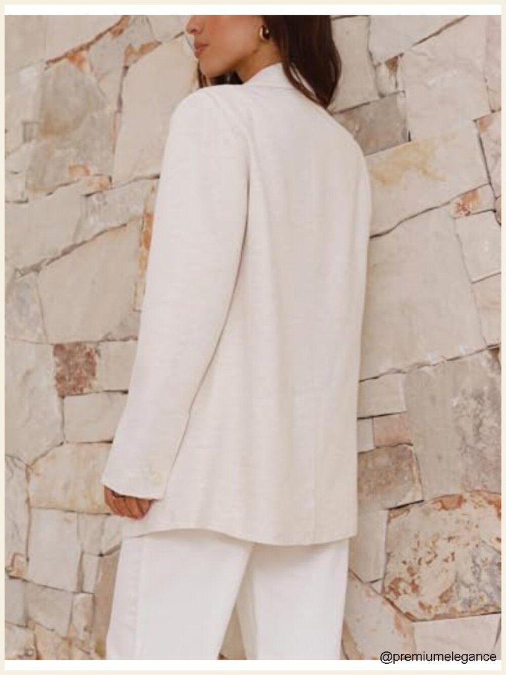 Long Sleeve Linen Blazer Casual Lightweight Spring Summer Jacket - Picture 3 of 4